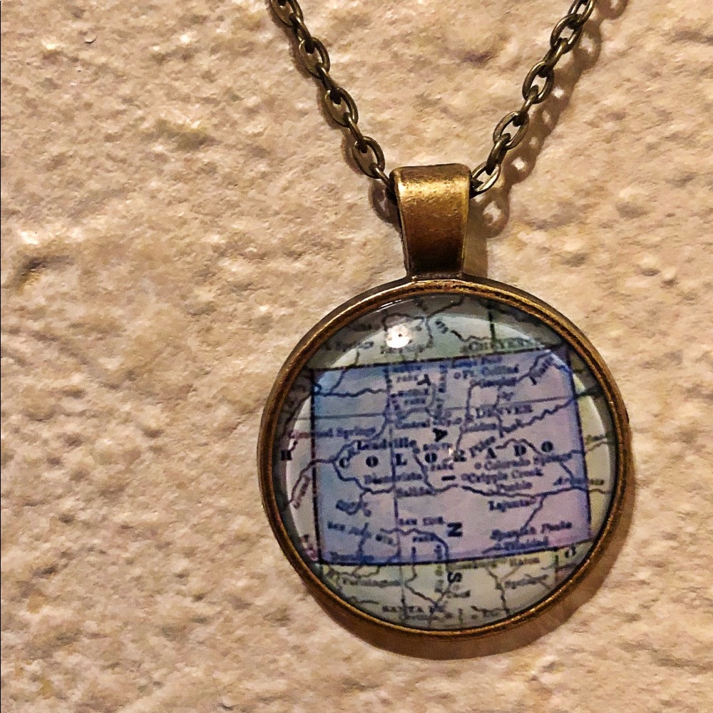 Colorado Map Pendent Necklace